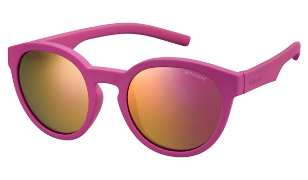 Polaroid Kids PLD-8019/S Sunglasses Polarized 0CYQ-AI Dark Pink/Brown Mirror