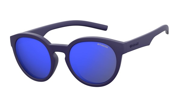 Polaroid Kids PLD-8019/S Sunglasses Polarized 0CIW-JY Rubber Blue/Gray Blue Mirror