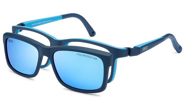 Nano Fangame Solar Clip 3.0 Kids Eyeglasses Matte Blue/Cyan
