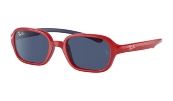 Ray-Ban Junior RJ9074S-709380 Kids Sunglasses Red on Rubber Blue