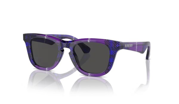 Burberry 0JB4002 411387 Kids Sunglasses Check Violet with Dark Grey Lenses