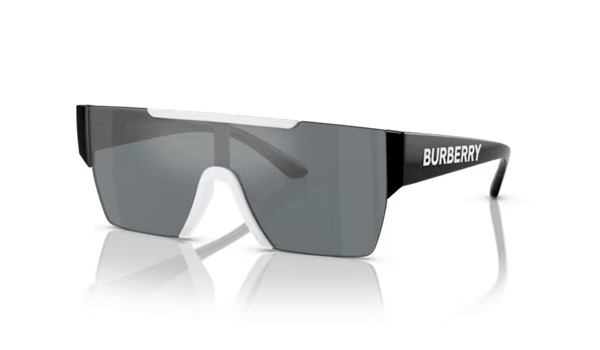 Burberry 0JB4387 40496G Kids Sunglasses White Grey Mirror Black Lenses